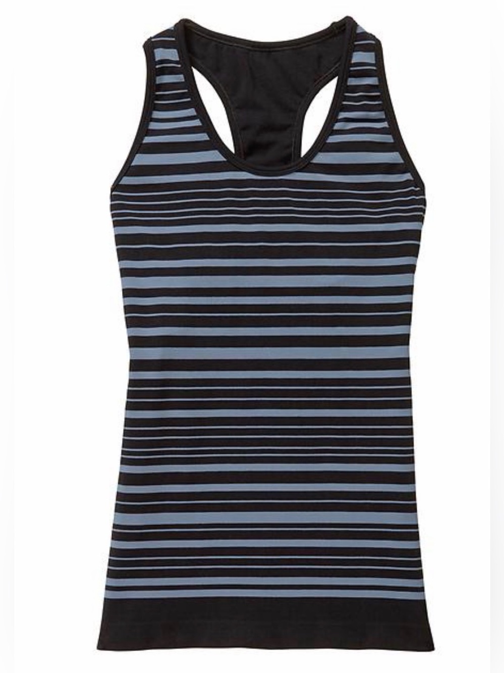 Athleta Black/Granite Grey Daytona Stripe Racerback Tank Top Sz. S
